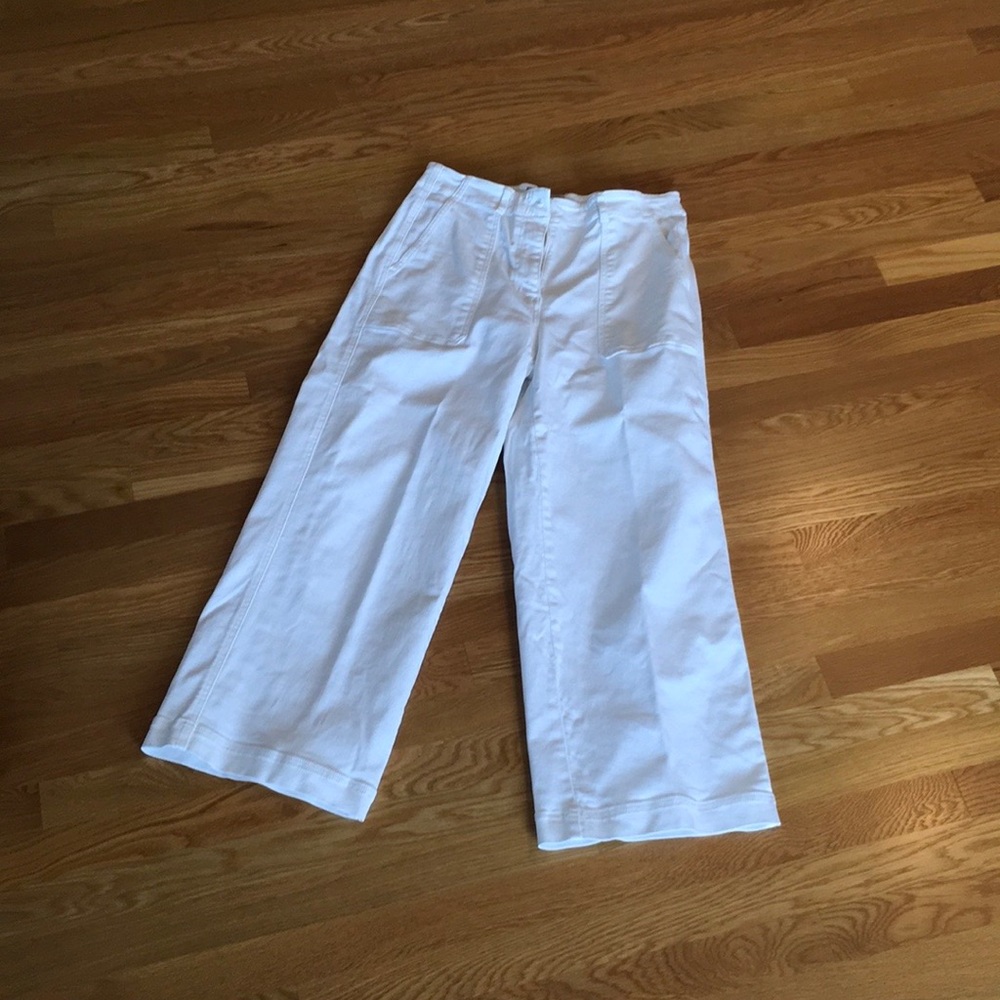 Everlane Wide Leg Crop Utility Pant White
